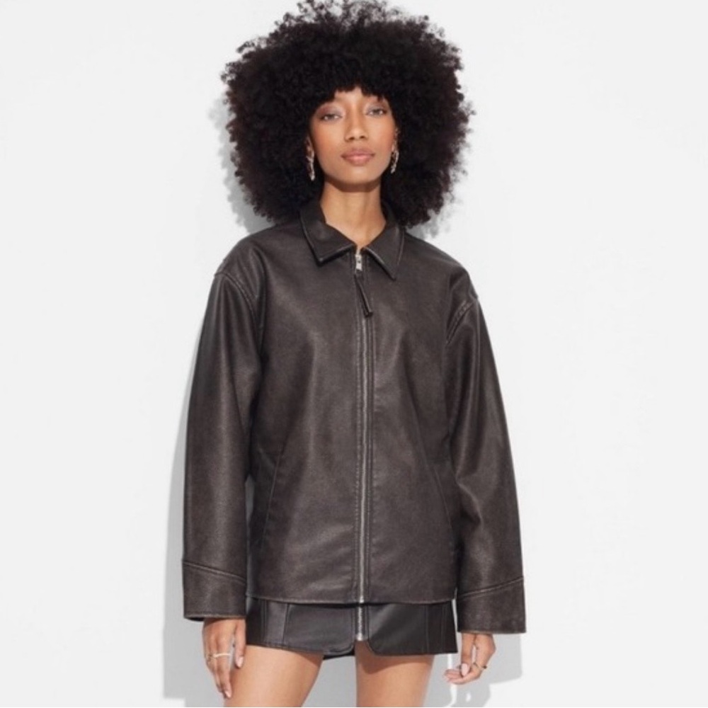 Wild Fable Dark Brown Leather Jacket